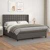 vidaXL Sommier &agrave; lattes de lit avec matelas Gris 180x200 cm Similicuir