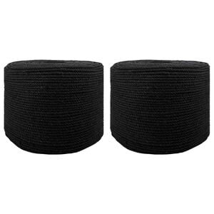 vidaXL Fil de coton 2 pc 2 mm 100 m Noir 100% Coton