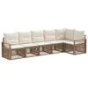 vidaXL Ensemble de canap&eacute; de jardin 6 pc Beige polyrotin