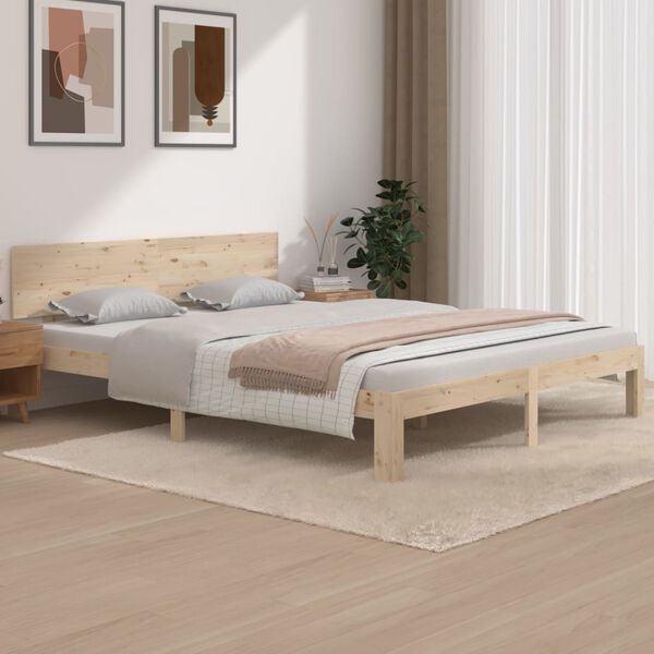 vidaXL Cadre de lit sans matelas bois massif de pin 160x200 cm