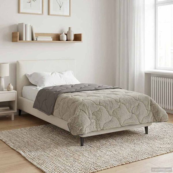 vidaXL Duvet complet toute l'ann&eacute;e Matelass&eacute; Gris clair 140 x 220 cm