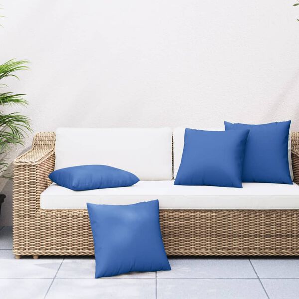 vidaXL Coussins décoratifs lot de 4 bleu royal 40x40 cm tissu
