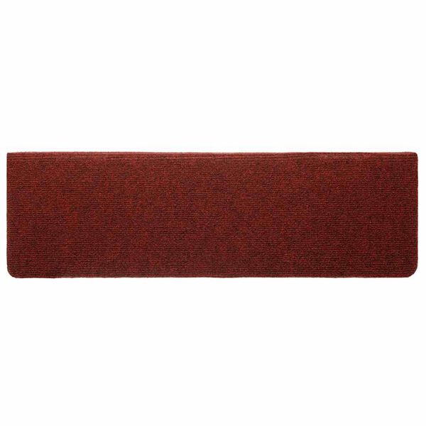 vidaXL Tapis d'escalier autocollants 20 pièces 65 x 21 x 4 cm Bordure rectangulaire rouge bordeaux