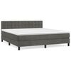 vidaXL Sommier &agrave; lattes de lit et matelas Gris fonc&eacute; 180x200cm Velours