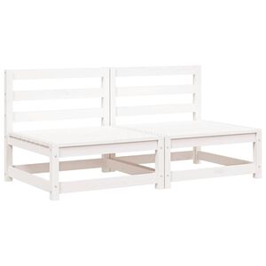 vidaXL Canap&eacute;s de jardin sans accoudoirs 2 pcs blanc bois pin massif