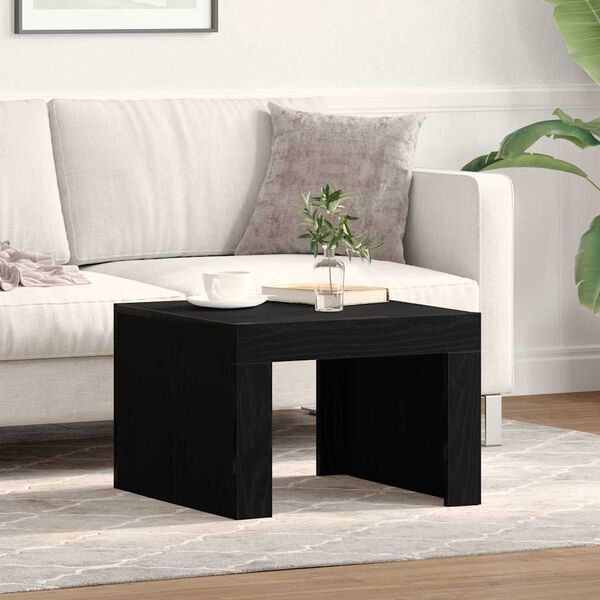 vidaXL Table basse Ch&ecirc;ne noir 50 x 50 x 35 cm Bois d'ing&eacute;nierie