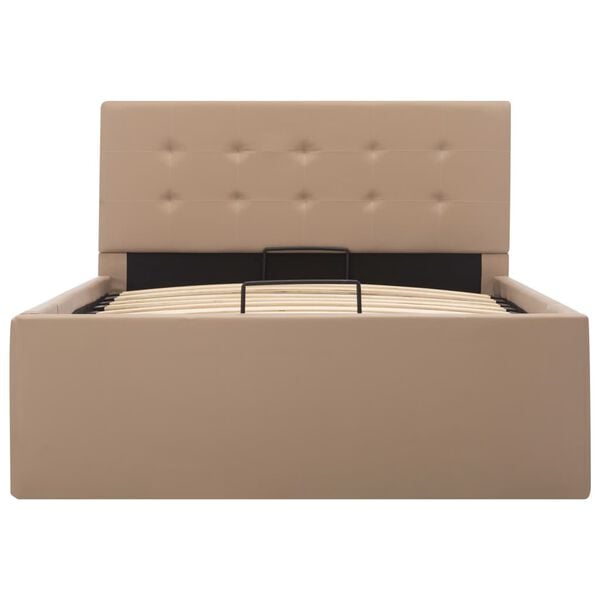 vidaXL Cadre de lit à stockage Cappuccino Similicuir 100x200cm