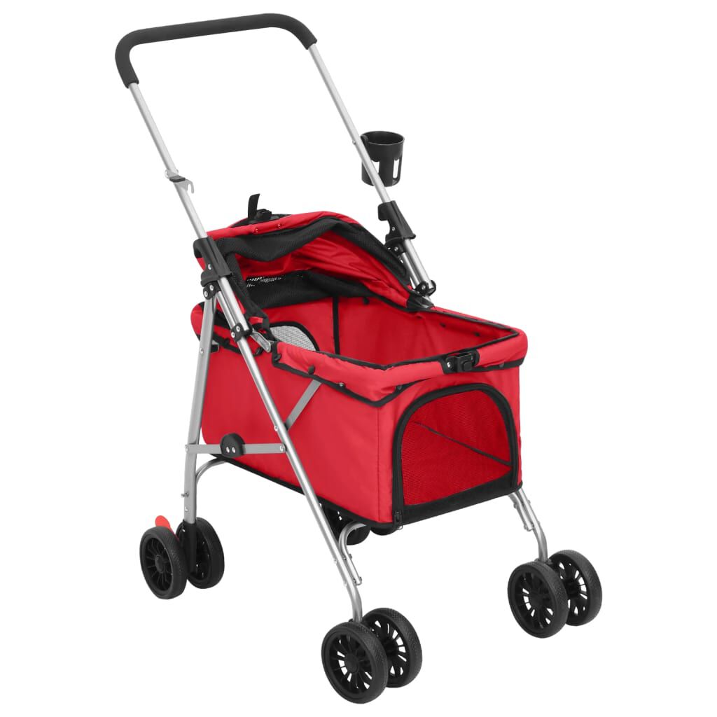 vidaXL Poussette pour chien pliante Rouge 76x50x100 cm Tissu Oxford vidaXL