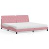 vidaXL Lit avec matelas rose 200x200 cm velours