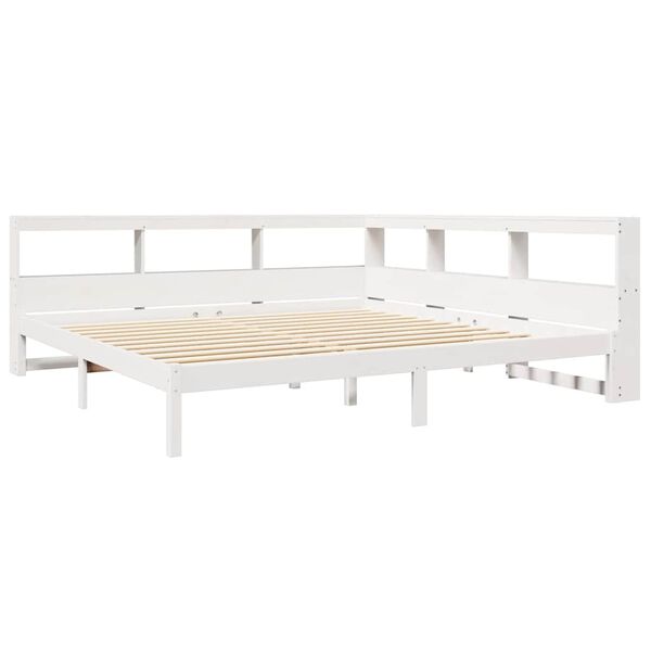 vidaXL Lit biblioth&egrave;que sans matelas blanc 180x200 cm bois pin massif