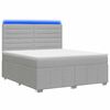 vidaXL Lit boxspring LED avec matelas Gris clair 140 x 190 cm Tissu