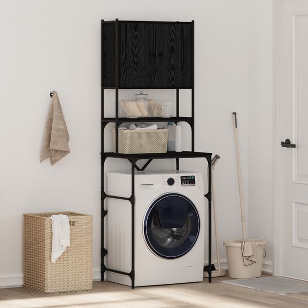 vidaXL Cabinet pour lave-linge Ch&ecirc;ne noir 68 x 48,5 x 194 cm
