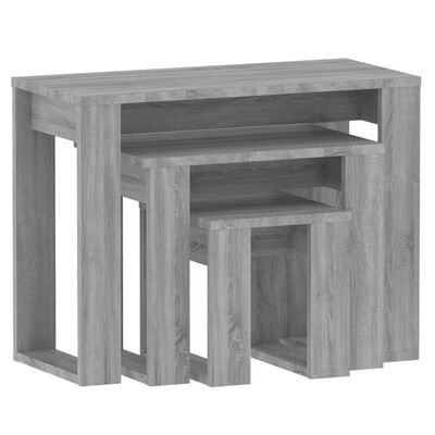 vidaXL Tables gigognes 3 pcs Sonoma gris Bois d'ingénierie