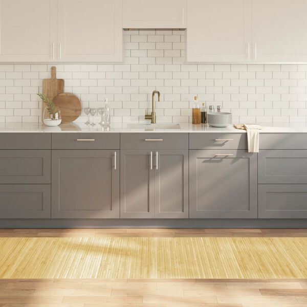 vidaXL Tapis rectangulaire naturel clair 80x500 cm bambou