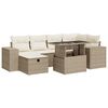 vidaXL Salon de jardin avec coussins 8 pcs beige r&eacute;sine tress&eacute;e