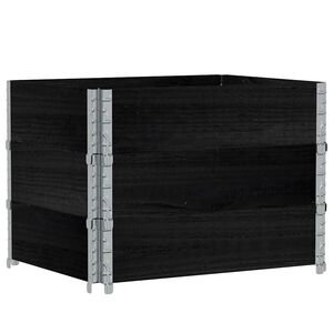 vidaXL Colliers de palette 3 pcs noir 80x60 cm bois de pin solide