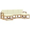 vidaXL Ensemble de canap&eacute;s d'ext&eacute;rieur 6 pc Blanc et cr&egrave;me Polyester