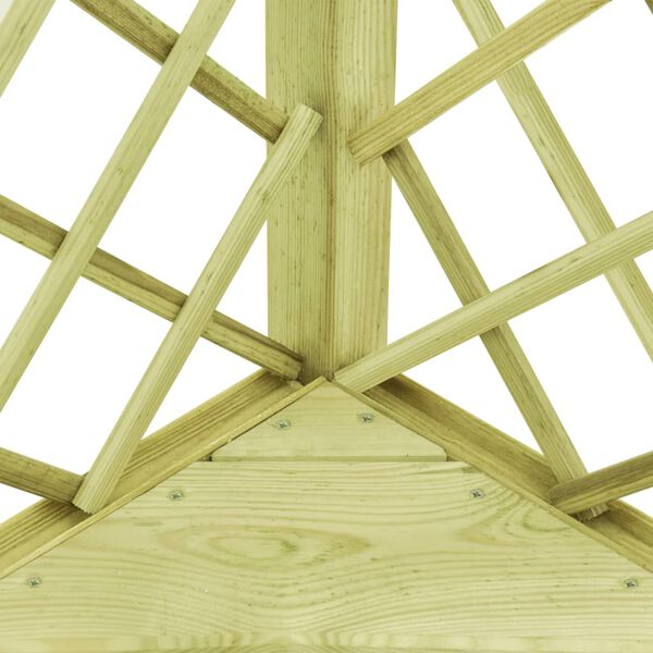 vidaXL Pergola d'angle avec si&egrave;ge 130x130x197 cm Pin impr&eacute;gn&eacute;
