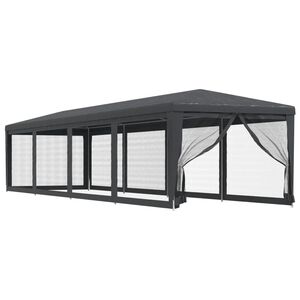 vidaXL Tente de f&ecirc;te et 10 parois lat&eacute;rales en maille Anthracite 3x12m