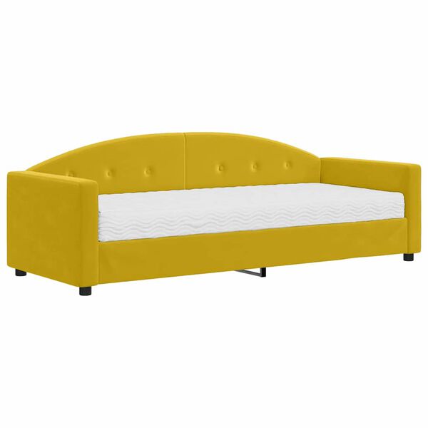 vidaXL Lit de jour avec matelas jaune 80x200 cm velours