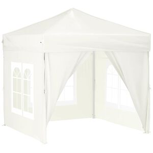 vidaXL Tente de r&eacute;ception pliable avec parois Cr&egrave;me 2x2 m