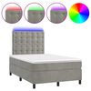 vidaXL Sommier &agrave; lattes de lit matelas et LED Gris clair 120x200 cm