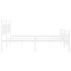 vidaXL Cadre de lit m&eacute;tal sans matelas et pied de lit blanc 183x213 cm