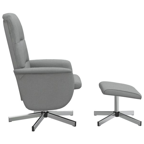 vidaXL Fauteuil inclinable avec repose-pied gris clair tissu