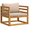 vidaXL Canap&eacute; d'angle avec coussins 100 % polyester Acacia massif
