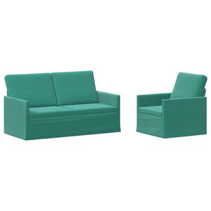 vidaXL Ensemble de Canap&eacute;s 2 pcs Turquoise Velours (V)