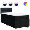 vidaXL Sommier &agrave; lattes de lit et matelas Noir 80x200 cm Tissu