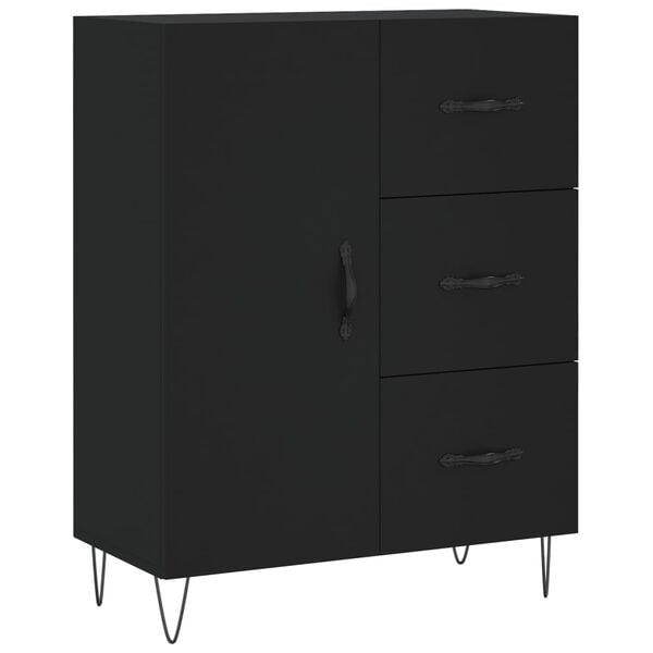 vidaXL Buffet noir 69,5x34x90 cm bois d'ing&eacute;nierie