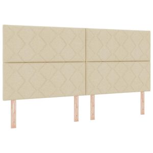 vidaXL T&ecirc;te de lit Cr&egrave;me 200 cm tissu