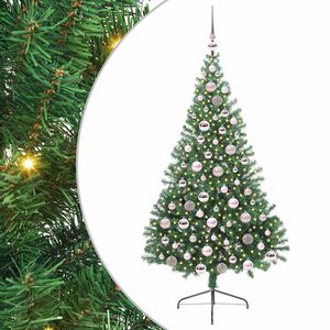 vidaXL Sapin de No&euml;l artificiel pr&eacute;-&eacute;clair&eacute; Vert 180 cm PVC