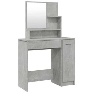 vidaXL Coiffeuse avec miroir Gris b&eacute;ton 86,5x35x136 cm
