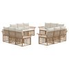 vidaXL Ensemble de canap&eacute;s d'ext&eacute;rieur 12 pcs Blanc Naturel et Cr&egrave;me