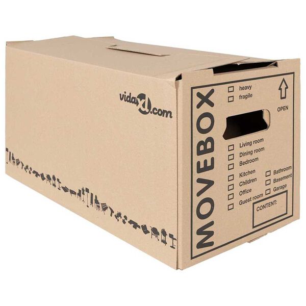 vidaXL Boîte de Déménagement 20 pcs Naturel 59 x 31,5 x 31,5 cm Carton