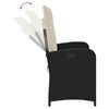 vidaXL Banc inclinable de jardin avec coussins noir r&eacute;sine tress&eacute;e