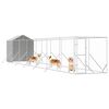 vidaXL Chenil d'ext&eacute;rieur pour chiens avec toit argent&eacute; 2x14x2,5 m