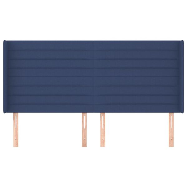 vidaXL T&ecirc;te de lit avec oreilles Bleu 203x16x118/128 cm Tissu