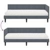 vidaXL Cadre de lit d'angle avec matelas 2 pcs Gris Velours