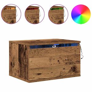 vidaXL Cabinet de chevet mural avec tiroir Bois ancien 50 x 36 x 30 cm