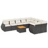 vidaXL Salon de jardin 10 pcs avec coussins noir r&eacute;sine tress&eacute;e