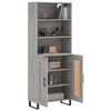 vidaXL Buffet haut Sonoma gris 69,5x34x180 cm Bois d'ing&eacute;nierie