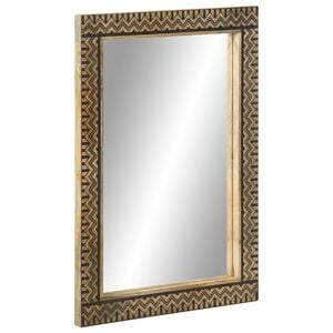 vidaXL Miroir de bain 50x70 cm bois de manguier massif et verre