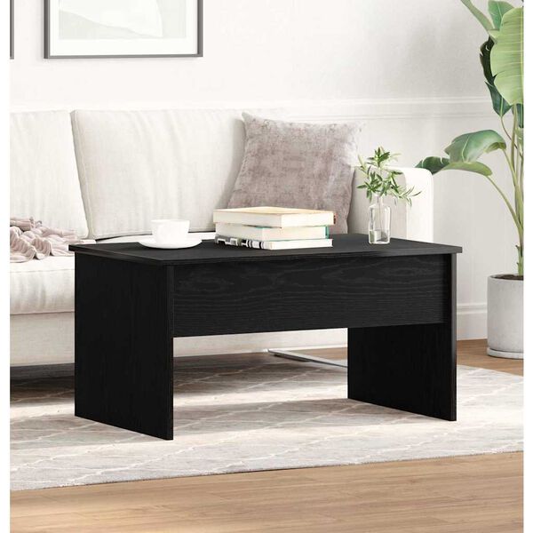vidaXL Table basse Ch&ecirc;ne noir 80 x 50,5 x 41,5 cm Bois d'ing&eacute;nierie