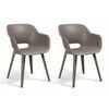 Keter Chaises d'ext&eacute;rieur Akola lot de 2 Cappuccino