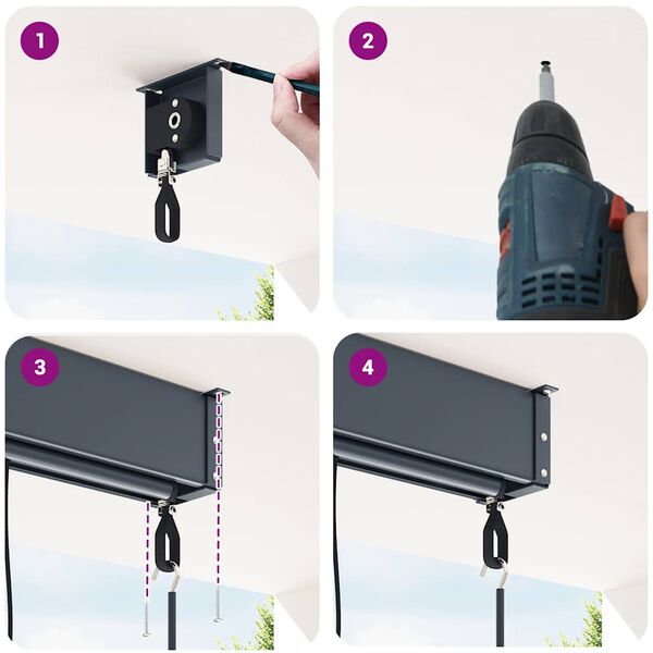 vidaXL Store roulant d'ext&eacute;rieur 160x250 cm Bleu et blanc