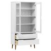 vidaXL Armoire &agrave; vitrine MOLDE Blanc 90x35x175 cm Bois de pin massif