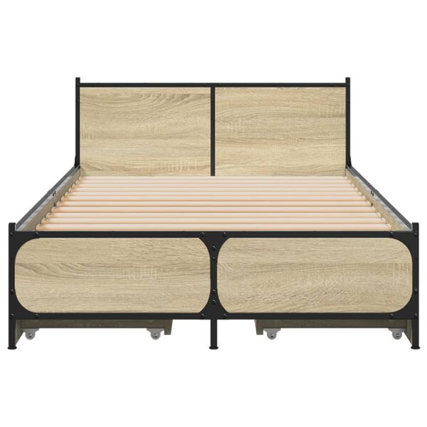 vidaXL Cadre de lit avec tiroirs sans matelas ch&ecirc;ne sonoma 90x190 cm